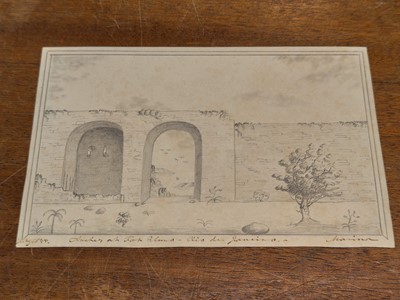 Lot 193 - Views of Java and Rio de Janeiro, watercolour paintings and drawings, 1835