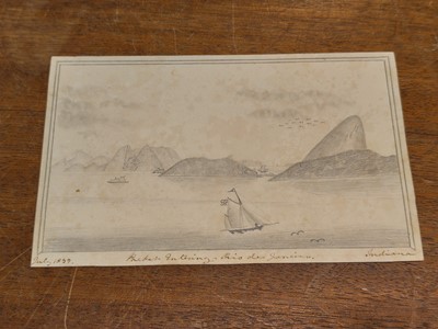 Lot 193 - Views of Java and Rio de Janeiro, watercolour paintings and drawings, 1835