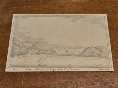 Lot 193 - Views of Java and Rio de Janeiro, watercolour paintings and drawings, 1835