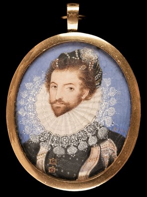 Lot 1 - Hilliard (Nicholas, circa 1547-1619, after). Portrait of Sir Walter Raleigh, 1614