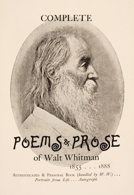 Lot 440 - Whitman (Walt). Complete Poems & Prose of Walt Whitman 1855 ... 1888.