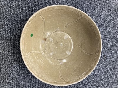 Lot 605 - Song Dynasty. A Chinese celadon pot, probably late Song dynasty