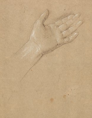 Lot 21 - Circle of Guido Reni (1575-1642). Head of a Youth, and Study of a female hand