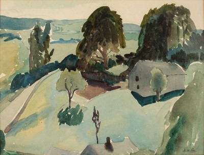 Lot 332 - Poix (Hugh de, 1886-1966). Near Painswick, Gloucestershire, watercolour and pencil on paper