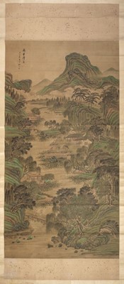 Lot 245 - Chinese Landscape Scroll. Garden Scene at a Summer Palace, thought to be by Yao Yun Tsai