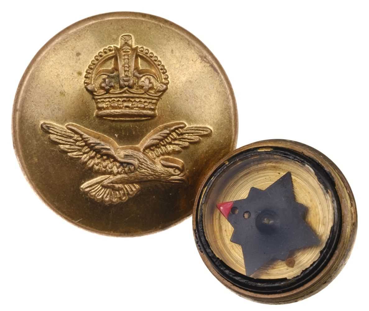 Lot 347 - Escape Compass. WWII RAF/SOE button compass by Gaunt & Son, London