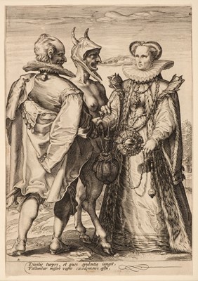 Lot 53 - Saenredam (Jan, 1565-1607). Marriage for Wealth officiated by the Devil..., 1595...