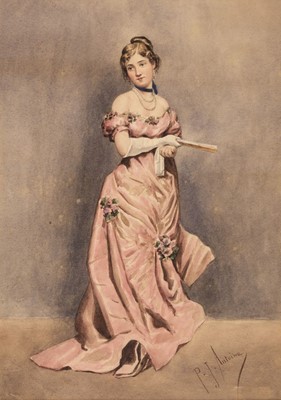 Lot 217 - Antoine (Pierre Joseph, 1840-1913). Young Woman holding a Fan, & 3 others similar