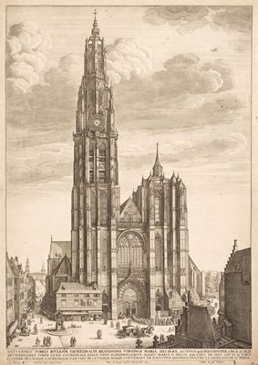 Lot 68 - Hollar (Wenceslaus, 1607-1677). View of Antwerp Cathedral, 1649 [but 1678-94]