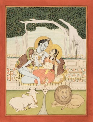 Lot 163 - Rajasthan School. Radha Krishna, circa 1820