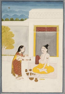 Lot 247 - Indian Miniature. Indo-Persia School. Seated Man