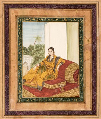 Lot 253 - Indian Miniature. Maiden Anointing Herself, 20th century