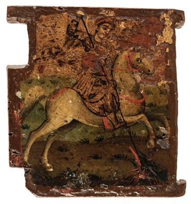 Lot 243 - Persian School. Icon of St. George and the Dragon, 18th century