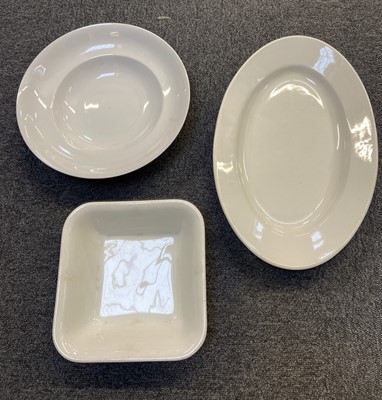 Lot 276 - Third Reich. WWII German white glazed porcelain mess bowls and plates