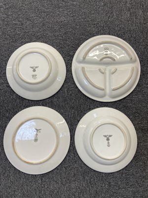 Lot 276 - Third Reich. WWII German white glazed porcelain mess bowls and plates