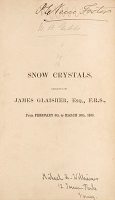 Lot 373 - Glaisher (James, 1809-1903) [and Glaisher, Cecilia Louisa, 1828-1892]. Snow Crystals, 1855