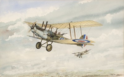 Lot 296 - Howell (John, 1936 -). R.E.8 Reconnaissance Biplane 1916, watercolour on paper