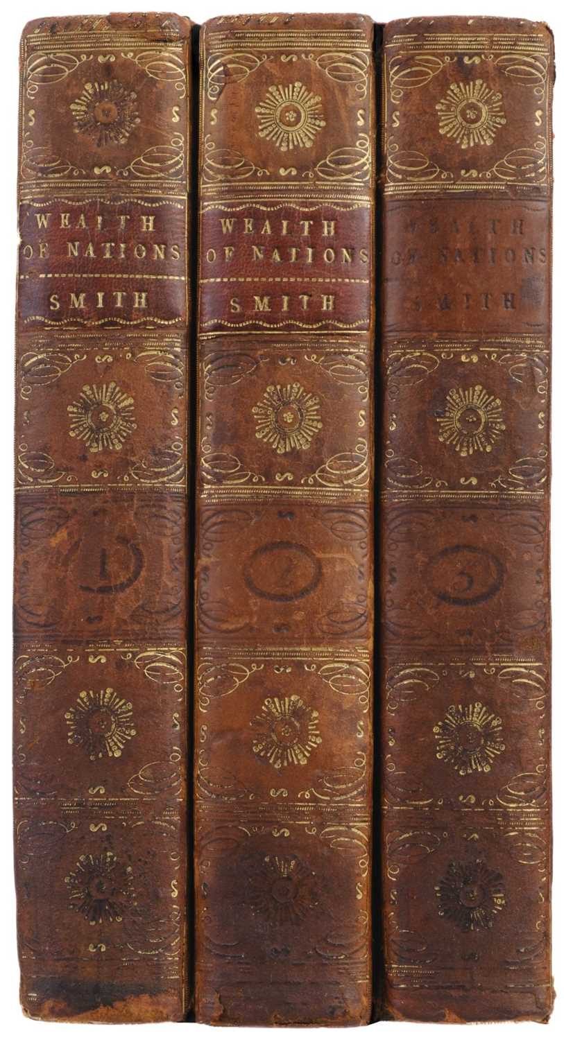 Lot 284 - Smith (Adam). An Inquiry into the Nature and Causes of the Wealth of Nations, 3 vols, 7th ed, 1793
