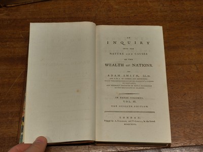 Lot 284 - Smith (Adam). An Inquiry into the Nature and Causes of the Wealth of Nations, 3 vols, 7th ed, 1793