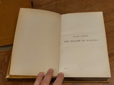 Lot 326 - Smith (Adam). An Inquiry into the Nature and Causes of the Wealth of Nations, 2 vols, 1880