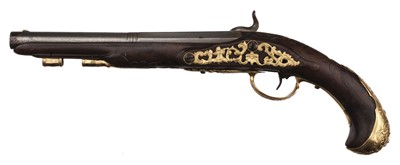 Lot 269 - Pistol. A Continental percussion pistol converted from flintlock, circa late 18th century