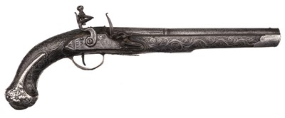 Lot 270 - Pistol. A showy flintlock pistol by Beckwith, London, circa 1800