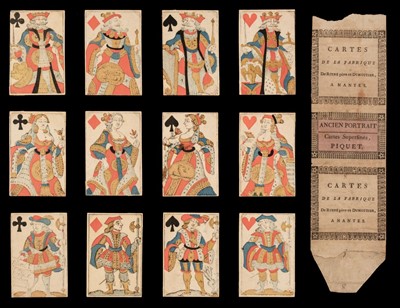 Lot 534 - French playing cards. Variety of Paris pattern, Nantes: Roiné (p), Dumoutier, & Roiné (f), c. 1810