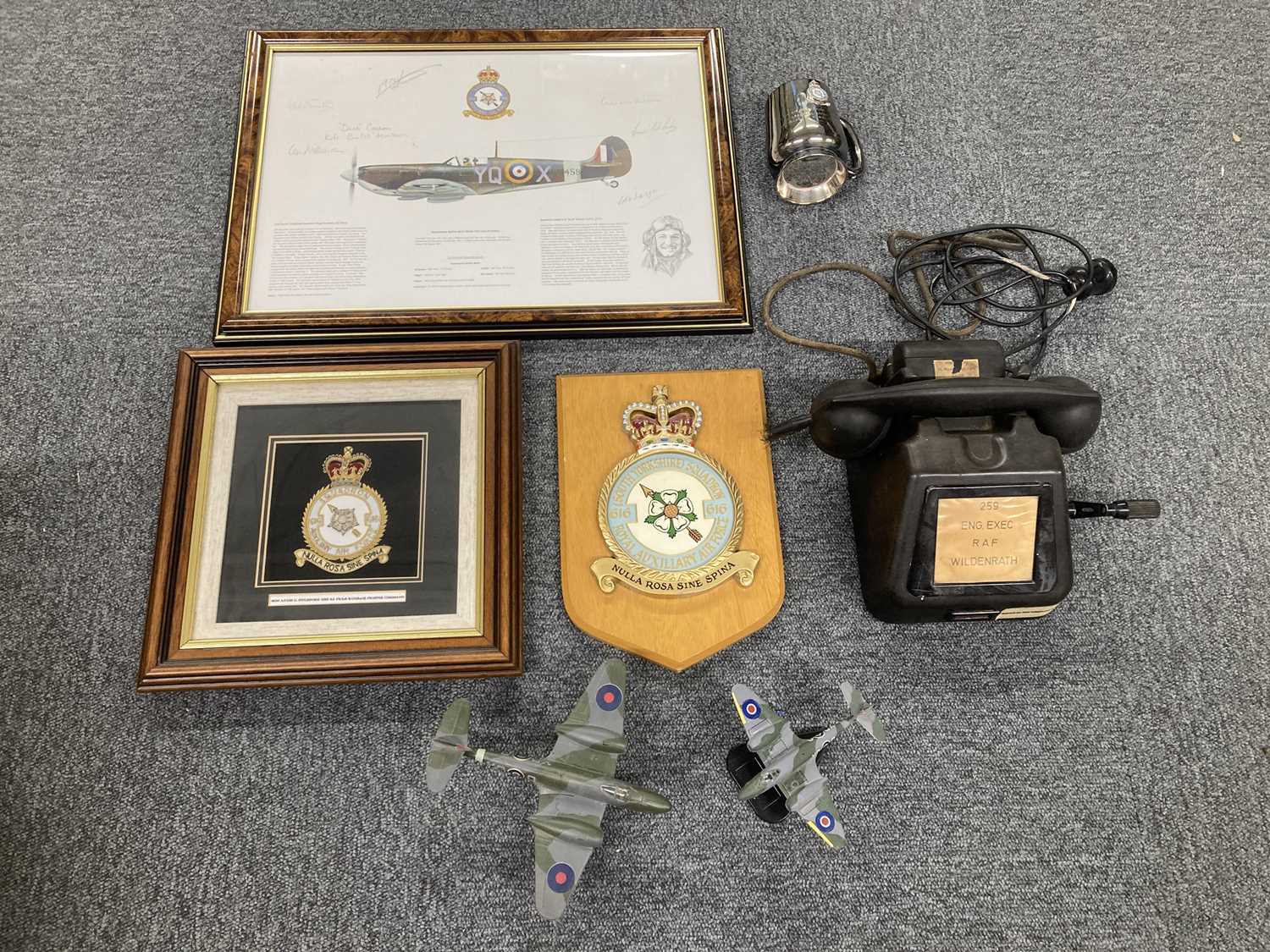 Lot 373 - RAF Memorabilia. A collection of RAF memorabilia relating to 616 Squadron