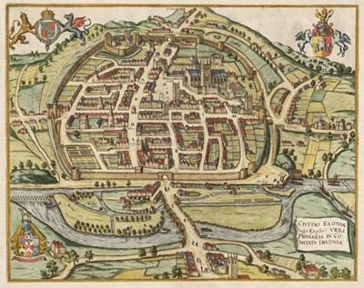 Lot 94 - Exeter. Braun (Georg & Hogenberg Franz), Civitas Exoniae (vulgo Excester)..., circa 1617