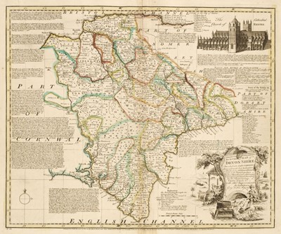Lot 90 - Devon. Bowen (Emanuel). An Accurate Map of Devonshire Divided into its Hundreds, circa 1762