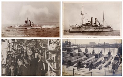 Lot 213 - Submarine Postcards. An album of 285 submarine postcards, WWI to 1930s