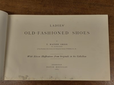 Lot 380 - Greig (Thomas Watson). Ladies' Old-Fashioned Shoes [bound with] Supplement to Old-Fashioned Shoes
