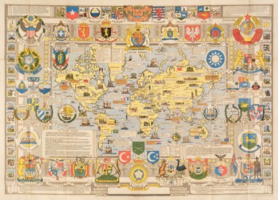 Lot 187 - World. Bullock (L. G.), United Nations Map of the World, 1942, Edinburgh, 1944