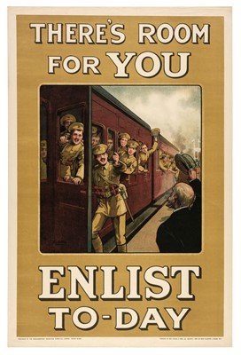 Lot 199 - World War One Recruitment Poster. There's Room For You, Enlist To-day