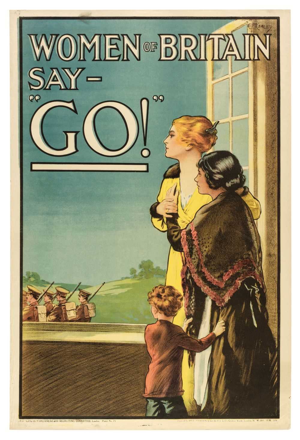 Lot 198 - World War One Recruitment Poster.  Women of Britain Say - "Go!"
