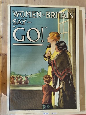Lot 198 - World War One Recruitment Poster.  Women of Britain Say - "Go!"