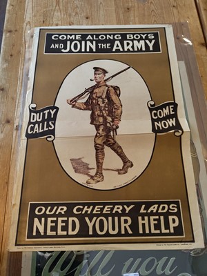 Lot 201 - World War One Recruitment Posters. Single Men Show Your Appreciation