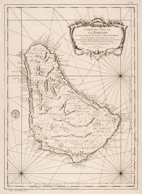 Lot 70 - Barbados. Bellin (Jacques Nicolas), Carte de L'Isle de La Barbade, 1758