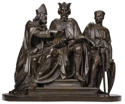 Lot 227 - Devaulx (Theodore Francois, 1808-1870). The signing of the Magna Carta, bronze