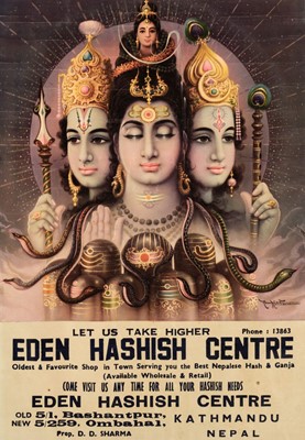 Lot 137 - Eden Hashish Centre. A pair of advertising posters, Nepal, circa 1973