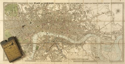 Lot 108 - London. Cruchley (G. F.). Cruchley's New Plan of London Improved to 1827...