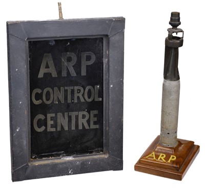 Lot 333 - Air Raid Precautions. WWII ARP Control Centre illuminated sign