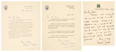 Lot 291 - Thatcher (Margaret Hilda, 1925-2013), A group of 3 Letters Signed, ‘Margaret Thatcher’, 1964-70