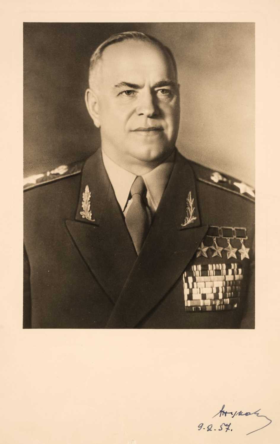 Lot 285 - Zhukov (Georgy Konstantinovich, 1896-1974), Signed Photograph, 9 February 1957