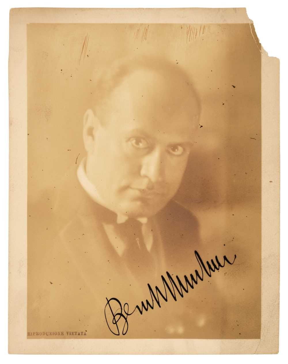 Lot 263 - Mussolini (Benito Amilcare Andrea, 1883-1945), Signed Photograph, ‘Benito Mussolini’, c. 1930