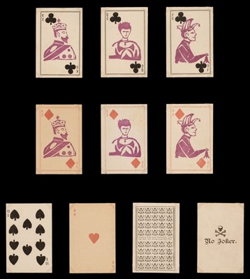 Lot 540 - South African playing cards. Boer War cards, Printed by H.M. Guest, Klerksdorp, Trans-vaal, 1901
