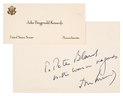 Lot 286 - Kennedy (John Fitzgerald, 1917-1963).  Autograph Note Signed, ‘John Kennedy’, c. late 1950s