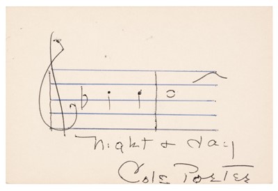 Lot 290 - Porter (Cole, 1891-1964), Autograph Musical Quotation Signed, c. 1960