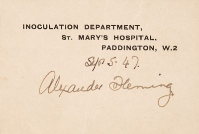 Lot 274 - Fleming (Alexander, 1881-1958), Autograph Signature, 'Alexander Fleming', 1947