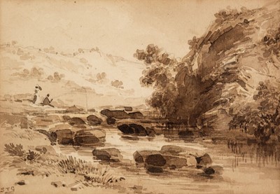 Lot 197 - Gill (Samuel Thomas, 1818-1880).  Fishing on the Upper Yarra, Australia